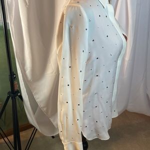 Kobi Halperin silk blouse- white with silver sparkles. So beautiful and fun!